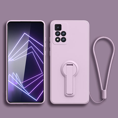 Coque Ultra Fine Silicone Souple Housse Etui avec Support pour Xiaomi Poco X4 NFC Violet Clair