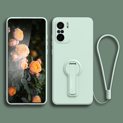 Coque Ultra Fine Silicone Souple Housse Etui avec Support pour Xiaomi Redmi K40 Pro+ Plus 5G Pastel Vert