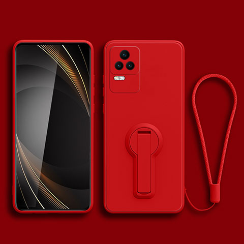 Coque Ultra Fine Silicone Souple Housse Etui avec Support pour Xiaomi Redmi K50 Pro 5G Rouge