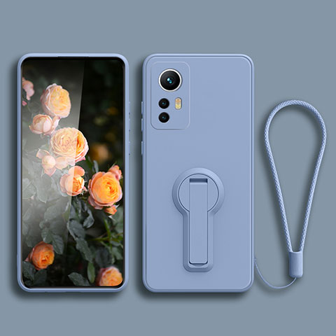 Coque Ultra Fine Silicone Souple Housse Etui avec Support pour Xiaomi Redmi K50 Ultra 5G Gris Lavende