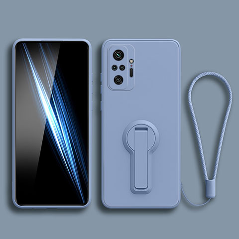 Coque Ultra Fine Silicone Souple Housse Etui avec Support pour Xiaomi Redmi Note 10 4G Gris Lavende