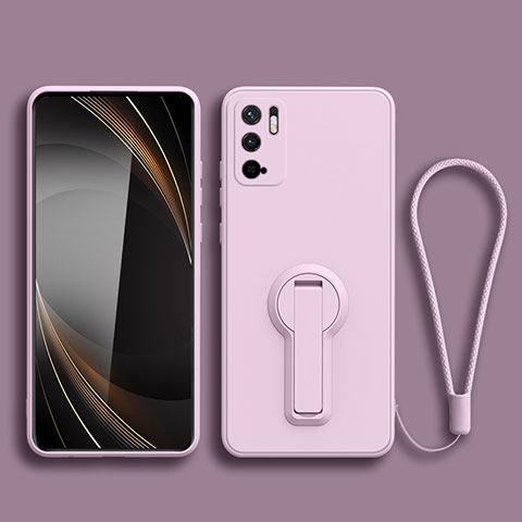 Coque Ultra Fine Silicone Souple Housse Etui avec Support pour Xiaomi Redmi Note 10T 5G Violet Clair