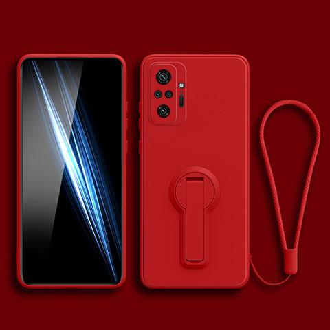 Coque Ultra Fine Silicone Souple Housse Etui avec Support pour Xiaomi Redmi Note 11 SE India 4G Rouge