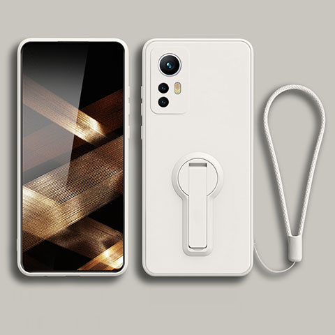 Coque Ultra Fine Silicone Souple Housse Etui avec Support pour Xiaomi Redmi Note 12S Blanc