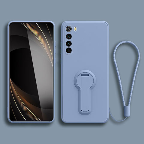 Coque Ultra Fine Silicone Souple Housse Etui avec Support pour Xiaomi Redmi Note 8 (2021) Gris Lavende