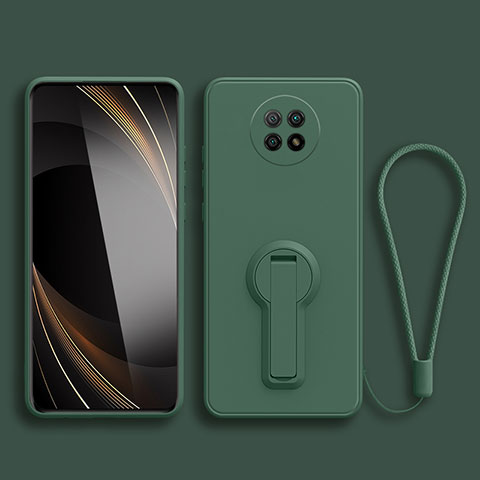 Coque Ultra Fine Silicone Souple Housse Etui avec Support pour Xiaomi Redmi Note 9 5G Vert Nuit