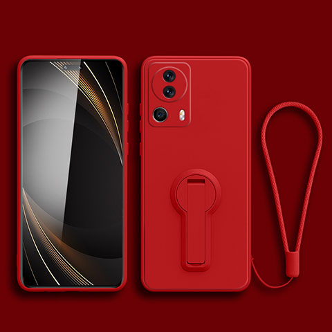 Coque Ultra Fine Silicone Souple Housse Etui avec Support S01 pour Xiaomi Civi 2 5G Rouge