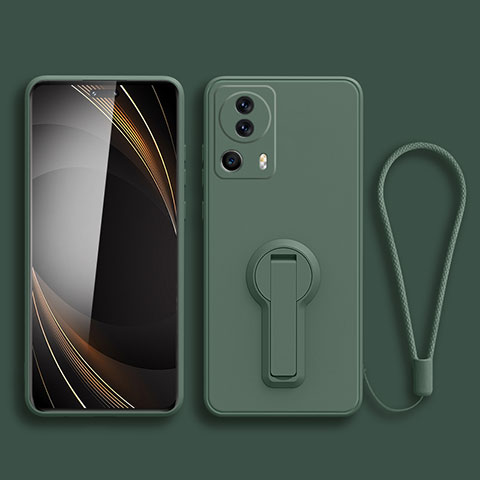 Coque Ultra Fine Silicone Souple Housse Etui avec Support S01 pour Xiaomi Mi 12 Lite NE 5G Vert Nuit