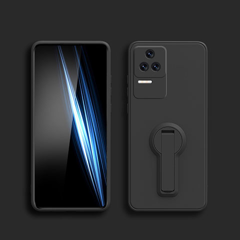 Coque Ultra Fine Silicone Souple Housse Etui avec Support S01 pour Xiaomi Redmi K50 Pro 5G Noir