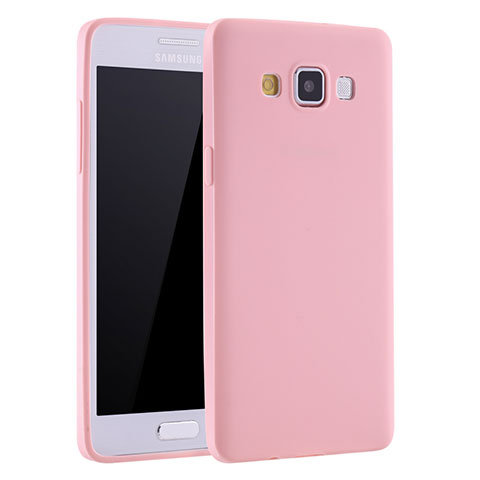 Coque Ultra Fine Silicone Souple Housse Etui S01 pour Samsung Galaxy A7 Duos SM-A700F A700FD Rose