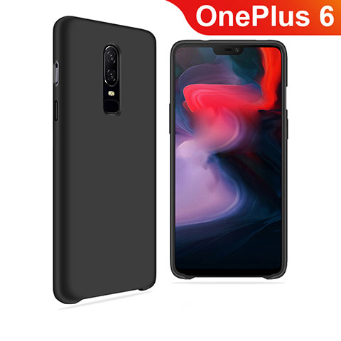 Coque Ultra Fine Silicone Souple Housse Etui S03 pour OnePlus 6 Noir