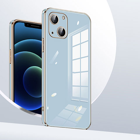 Coque Ultra Fine Silicone Souple Housse Etui S06 pour Apple iPhone 13 Mini Bleu