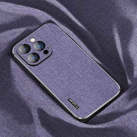 Coque Ultra Fine Silicone Souple Housse Etui Tissu AT1 pour Apple iPhone 13 Pro Max Violet