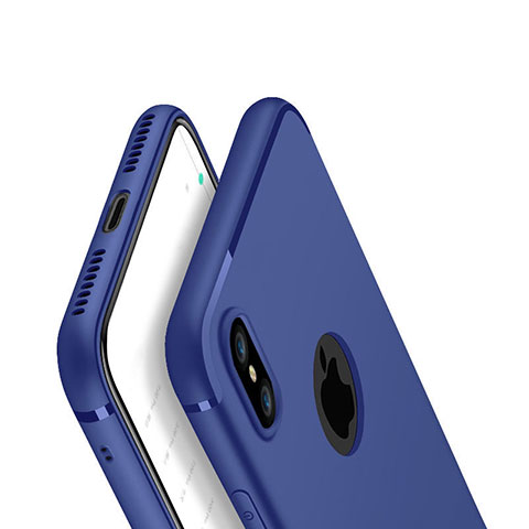 Coque Ultra Fine Silicone Souple Housse Etui V01 pour Apple iPhone X Bleu