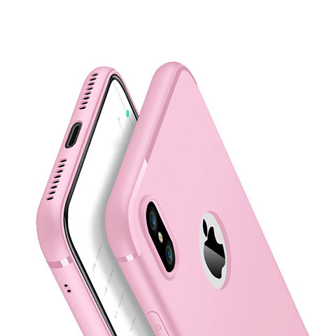 Coque Ultra Fine Silicone Souple Housse Etui V01 pour Apple iPhone X Rose