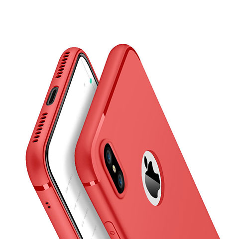 Coque Ultra Fine Silicone Souple Housse Etui V01 pour Apple iPhone X Rouge