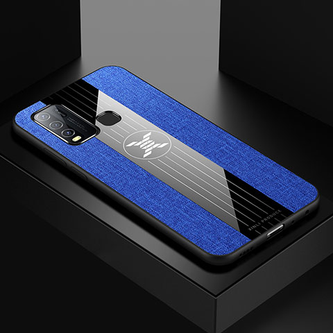 Coque Ultra Fine Silicone Souple Housse Etui X01L pour Vivo Y50 Bleu