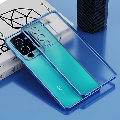 Coque Ultra Fine TPU Souple Housse Etui Transparente AN1 pour Vivo V25 Pro 5G Bleu