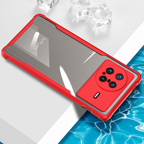 Coque Ultra Fine TPU Souple Housse Etui Transparente BH1 pour Vivo X Note Rouge