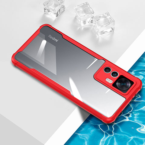 Coque Ultra Fine TPU Souple Housse Etui Transparente BH1 pour Xiaomi Mi 12T 5G Rouge