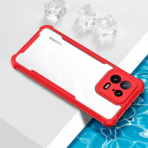 Coque Ultra Fine TPU Souple Housse Etui Transparente BH1 pour Xiaomi Mi 13 5G Rouge