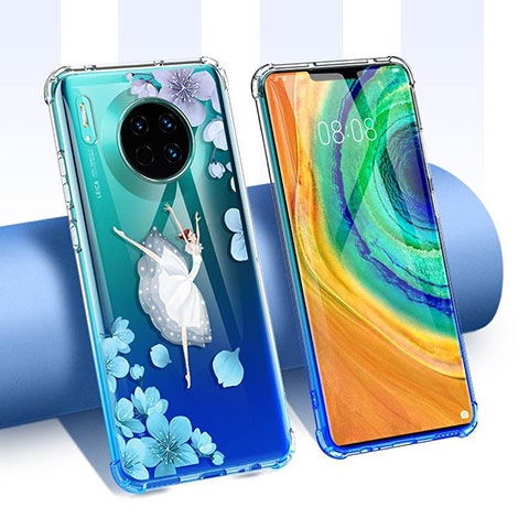 Coque Ultra Fine TPU Souple Housse Etui Transparente Fleurs pour Huawei Mate 30 Pro 5G Mixte