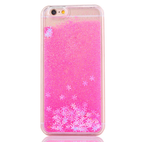 Coque Ultra Fine TPU Souple Housse Etui Transparente Fleurs T01 pour Apple iPhone 6 Plus Rose