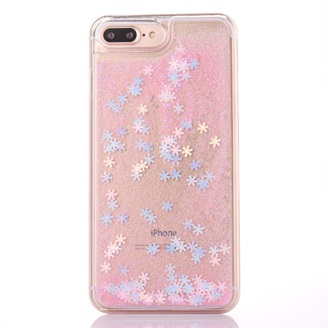 Coque Ultra Fine TPU Souple Housse Etui Transparente Fleurs T01 pour Apple iPhone 8 Plus Rose