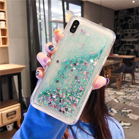 Coque Ultra Fine TPU Souple Housse Etui Transparente Fleurs T02 pour Apple iPhone XR Vert