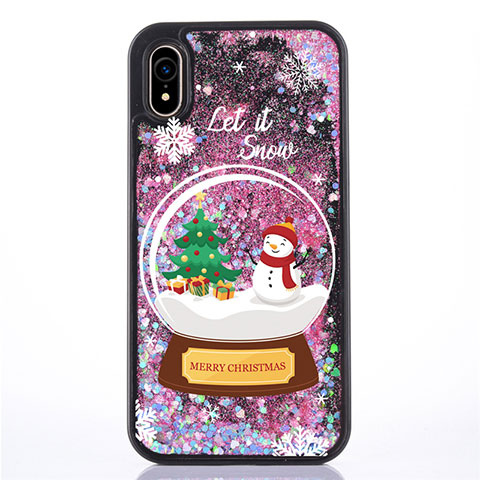 Coque Ultra Fine TPU Souple Housse Etui Transparente Fleurs T05 pour Apple iPhone XR Rouge