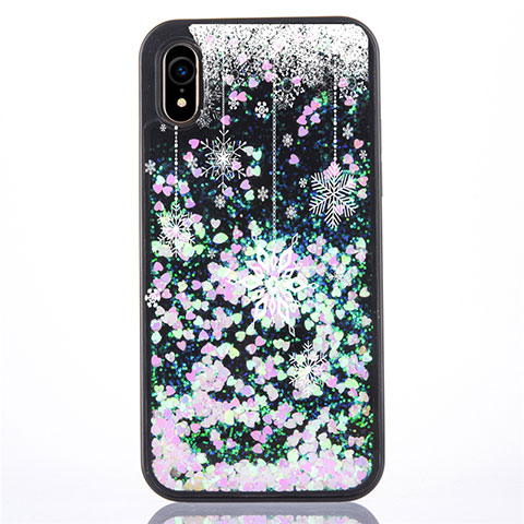 Coque Ultra Fine TPU Souple Housse Etui Transparente Fleurs Z01 pour Apple iPhone XR Gris