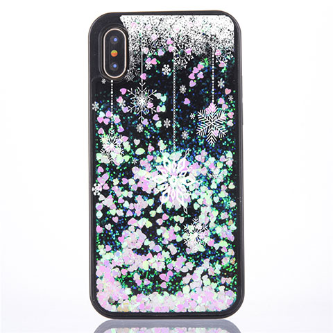 Coque Ultra Fine TPU Souple Housse Etui Transparente Fleurs Z02 pour Apple iPhone X Vert