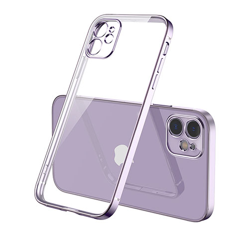 Coque Ultra Fine TPU Souple Housse Etui Transparente H01 pour Apple iPhone 12 Max Violet