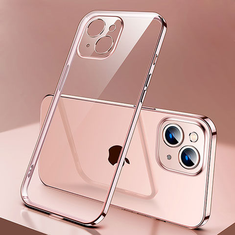 Coque Ultra Fine TPU Souple Housse Etui Transparente H01 pour Apple iPhone 15 Or Rose