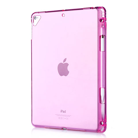 Coque Ultra Fine TPU Souple Housse Etui Transparente H01 pour Apple New iPad 9.7 (2017) Rouge