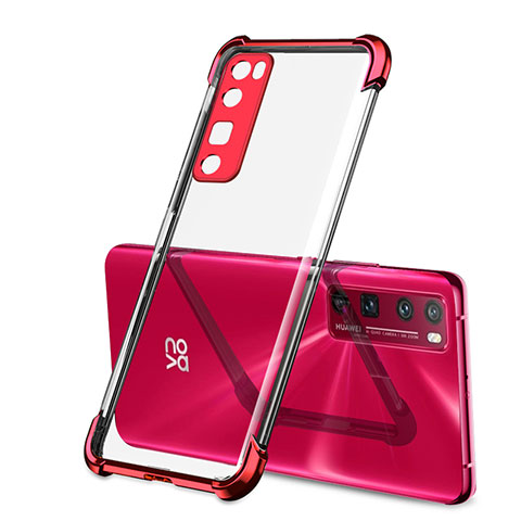 Coque Ultra Fine TPU Souple Housse Etui Transparente H01 pour Huawei Nova 7 Pro 5G Rouge