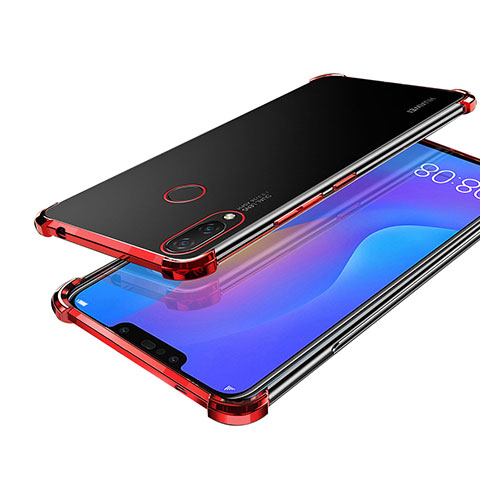 Coque Ultra Fine TPU Souple Housse Etui Transparente H01 pour Huawei P Smart+ Plus Rouge