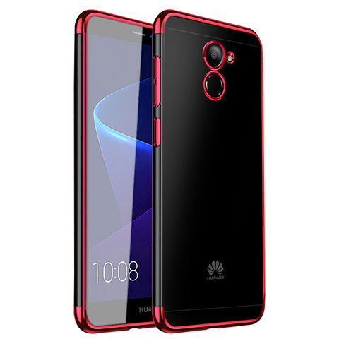 Coque Ultra Fine TPU Souple Housse Etui Transparente H01 pour Huawei Y7 Prime Rouge