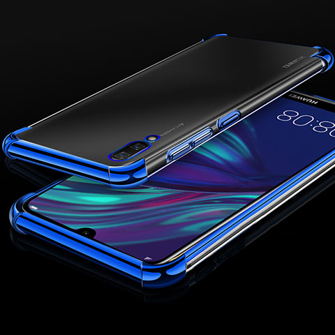 Coque Ultra Fine TPU Souple Housse Etui Transparente H01 pour Huawei Y7 Pro (2019) Bleu