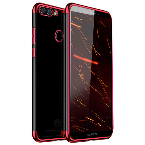 Coque Ultra Fine TPU Souple Housse Etui Transparente H01 pour Huawei Y9 (2018) Rouge