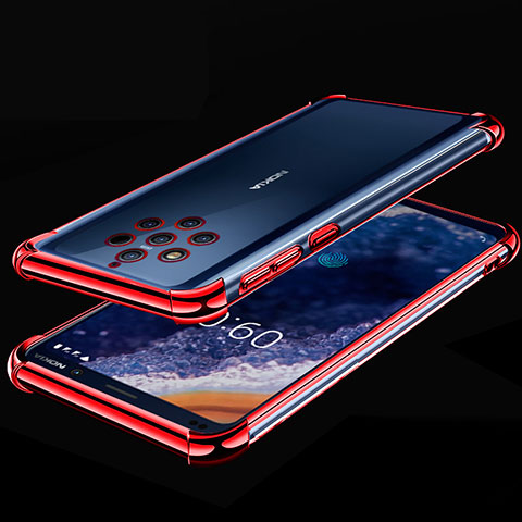 Coque Ultra Fine TPU Souple Housse Etui Transparente H01 pour Nokia 9 PureView Rouge