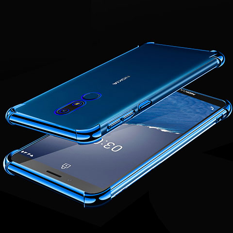 Coque Ultra Fine TPU Souple Housse Etui Transparente H01 pour Nokia C3 Bleu