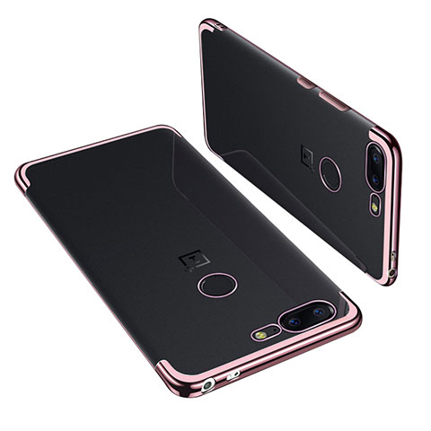 Coque Ultra Fine TPU Souple Housse Etui Transparente H01 pour OnePlus 5T A5010 Or Rose