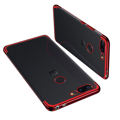 Coque Ultra Fine TPU Souple Housse Etui Transparente H01 pour OnePlus 5T A5010 Rouge