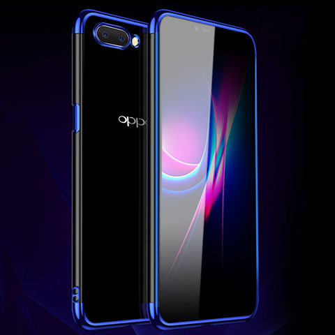 Coque Ultra Fine TPU Souple Housse Etui Transparente H01 pour Oppo A12e Bleu