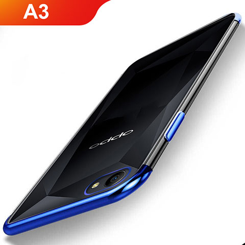 Coque Ultra Fine TPU Souple Housse Etui Transparente H01 pour Oppo A3 Bleu