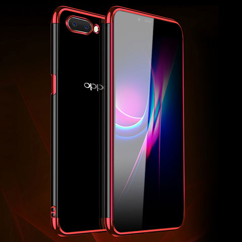 Coque Ultra Fine TPU Souple Housse Etui Transparente H01 pour Oppo A5 Rouge