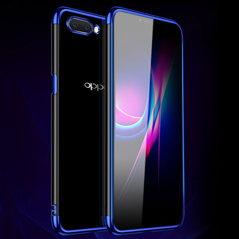 Coque Ultra Fine TPU Souple Housse Etui Transparente H01 pour Oppo AX5 Bleu