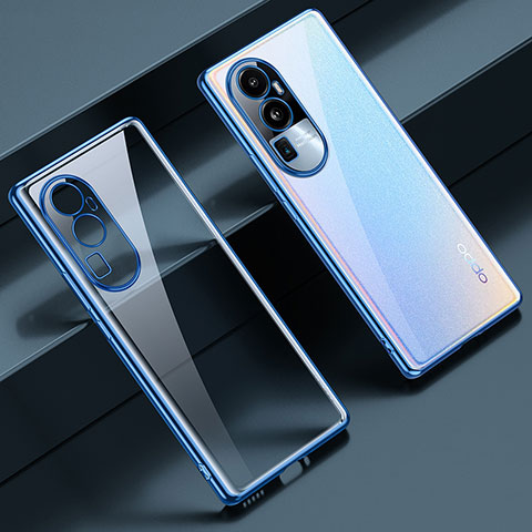 Coque Ultra Fine TPU Souple Housse Etui Transparente H01 pour Oppo Reno10 Pro+ Plus 5G Bleu