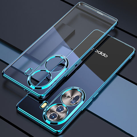 Coque Ultra Fine TPU Souple Housse Etui Transparente H01 pour Oppo Reno11 Pro 5G Bleu